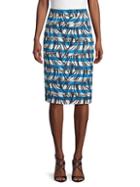 Prada Devisa Striped Print Pencil Skirt