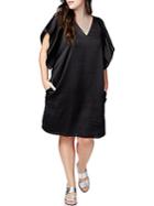 Rachel Roy Satin Flutter-sleeved Dress