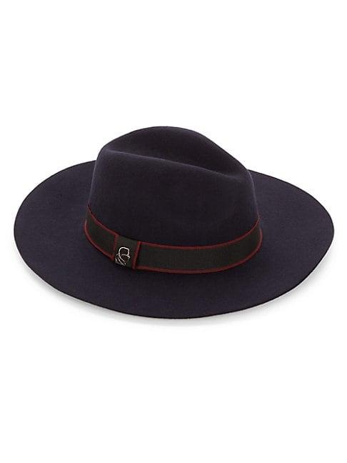 Karl Lagerfeld Paris Ribbon Trimmed Wool Hat
