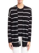 Saks Fifth Avenue Collection Striped Featherweight Cashmere Cardigan