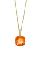 Effy November Citrine & Diamond 14k Yellow Gold Pendant Necklace