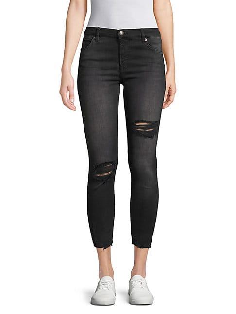 Free People Shark Bite Cropped Jeans