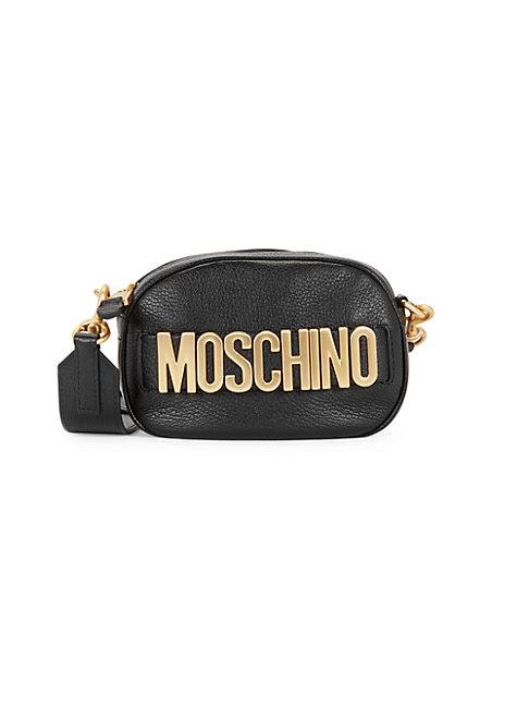 Moschino Logo Leather Convertible Bag