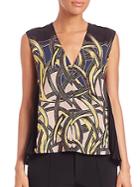 Yigal Azrouel Side-pleated Silk Top