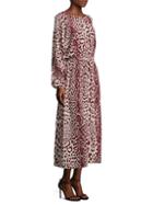 Robert Rodriguez Leopard-print Silk Midi Dress