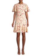 Michael Kors Collection Stemmed Floral Stretch Cady A-line Dress