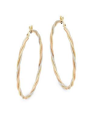 Saks Fifth Avenue 14k Gold Twist Hoop Earrings