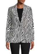 Frame Denim Zebra Striped Cotton-blend Blazer