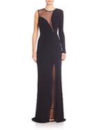 Abs One-sleeve Illusion-cutout Gown