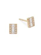 Casa Reale Baguette Diamond And 14k Yellow Gold Stud Earrings