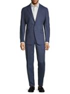 Saks Fifth Avenue Made In Italy Two-piece Modern-fit Plaid Wool Suit