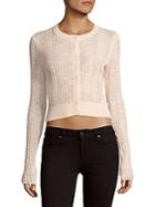 Rebecca Taylor Flamme Textured Ribbed Cardigan