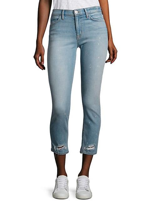 Hudson Jeans Savy Distressed Cropped Straight-leg Jeans