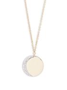 Casa Reale Diamond & 14k Yellow Gold Sliver Moond Disc Necklace