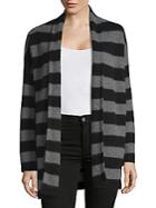 Vince Striped Open Front Cashmere Cardigan
