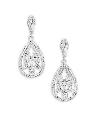 Saks Fifth Avenue Crystal Teardrop Chandelier Earrings