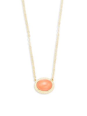 Saks Fifth Avenue 14k Yellow Gold & Coral Necklace