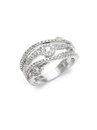 Effy Diamond & 14k White Gold Solid Fill Statement Ring