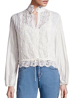 See By Chlo Cotton Lace Blouse
