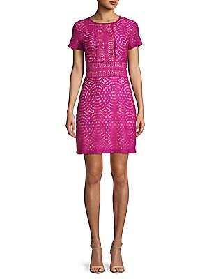 Abs Geometric Lace Mini Dress