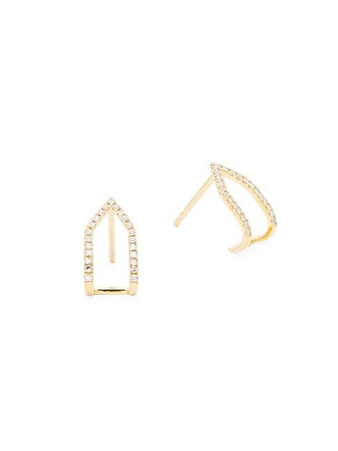 Saks Fifth Avenue 14k Yellow Gold & Diamond Drop Earrings