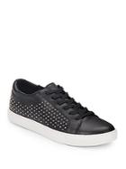 Kenneth Cole Kam 3 Goldtone-studded Leather Sneakers
