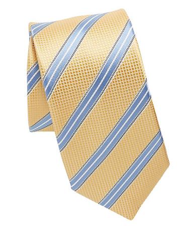 Ike By Ike Behar Yellow & Blue Stripe Tie