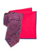 Ted Baker London 2-piece Silk Paisley Tie & Cotton-blend Tie Pocket Square Set
