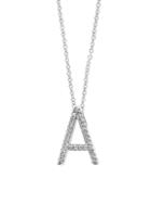 Effy 14k White Gold & Diamond Initial Pendant Necklace