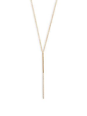 Ef Collection Diamond & 14k Yellow Gold Magic Wand Pendant Necklace