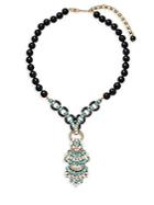 Heidi Daus Caviar Faux Pearl And Crystal Pendant Necklace