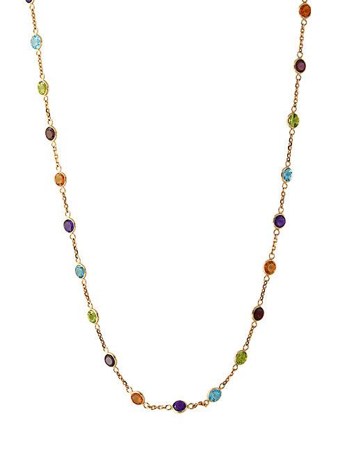 Effy 14k Yellow Gold Multicolor Station Necklace