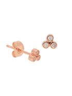 Nephora 14k Rose Gold Diamond Bezel Stud Earrings