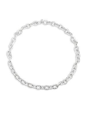 Armenta New World Champagne Diamonds & Sterling Silver Oval Link Necklace