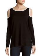 August Silk Cold-shoulder Pullover Top