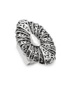 Lois Hill Oval Cutout Sterling Silver Ring