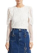 See By Chlo Lace Sheer-sleeve Blouse