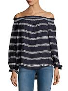 Beach Lunch Lounge Striped Off-the-shoulder Top