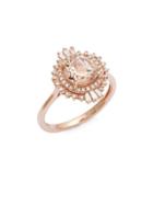 Effy Diamond & Quartz 14k Rose Gold Starburst Ring