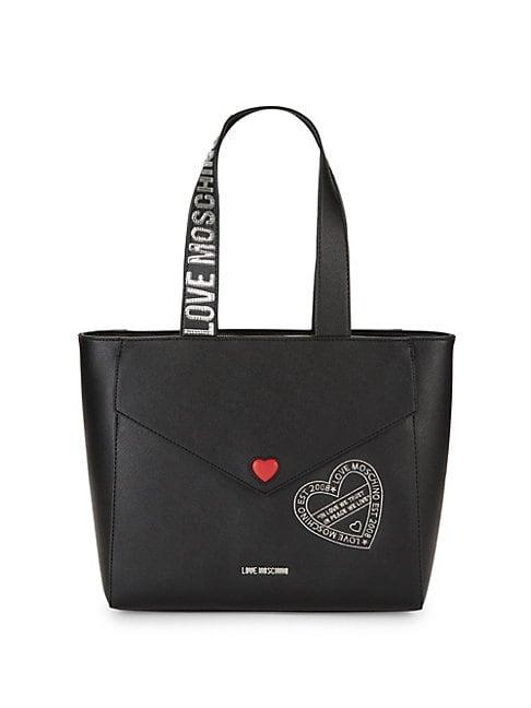 Love Moschino Logo Faux Leather Shoulder Bag