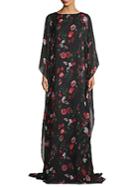 Oscar De La Renta Floral Silk-blend Maxi Dress