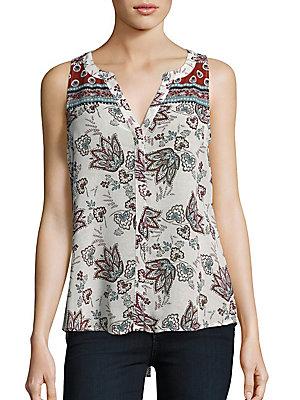 Sanctuary Sleeveless Floral Print Shell Top