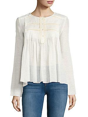 See By Chlo Cotton & Linen Long-sleeve Top