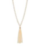 Kenneth Jay Lane Tasseled Glass Pearl Necklace