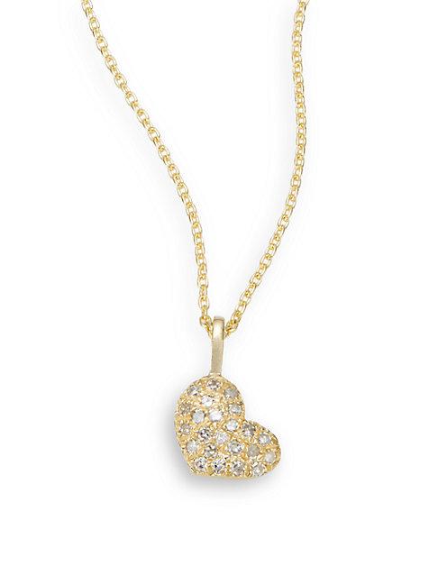 Saks Fifth Avenue Diamond & 14k Yellow Gold Heart Necklace