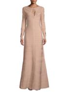 Herve Leger Augustina Long-sleeve Gown