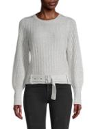Dh New York Emma Belted Linen & Cashmere Sweater