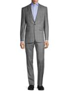 Vince Camuto Slim-fit Stretch Windowpane Wool Suit