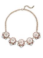Saks Fifth Avenue Clear Crystals Floral Necklace