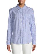 Alexander Jordan Striped Long-sleeve Cotton Button-down Shirt